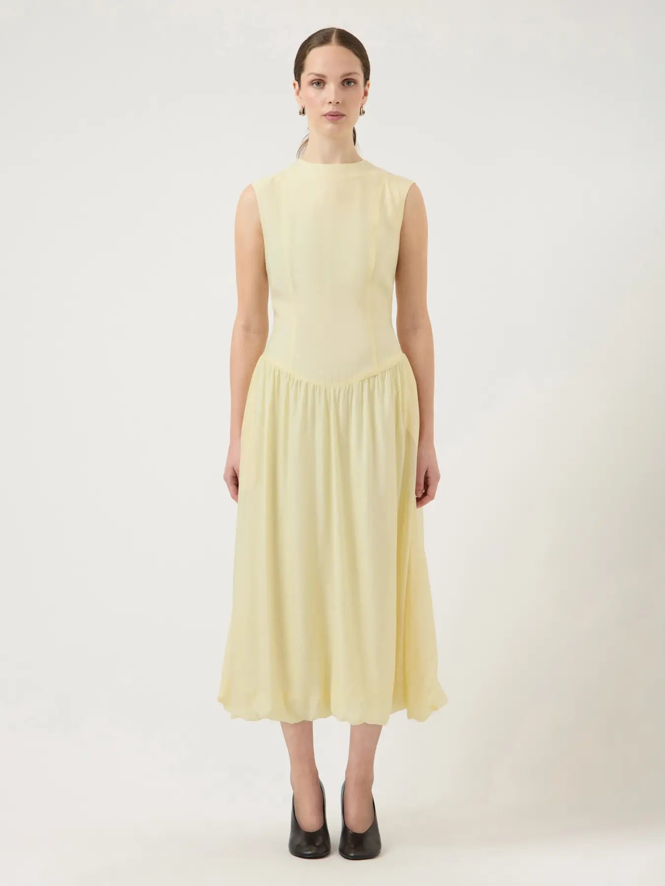 Krissi Bubble Hem Long Dress Yellow