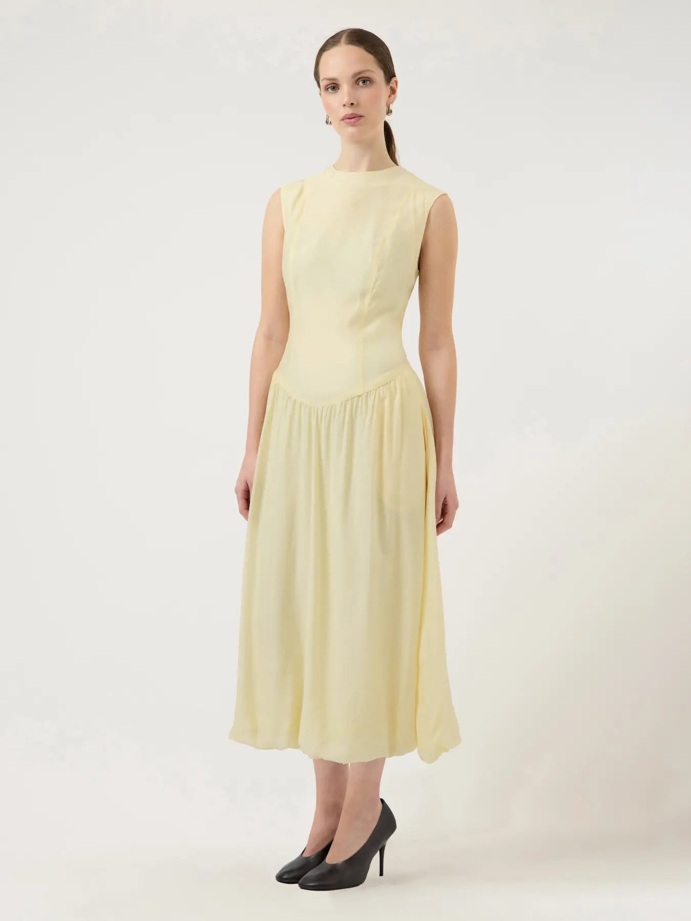 Krissi Bubble Hem Long Dress Yellow