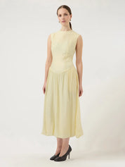 Krissi Bubble Hem Long Dress Yellow