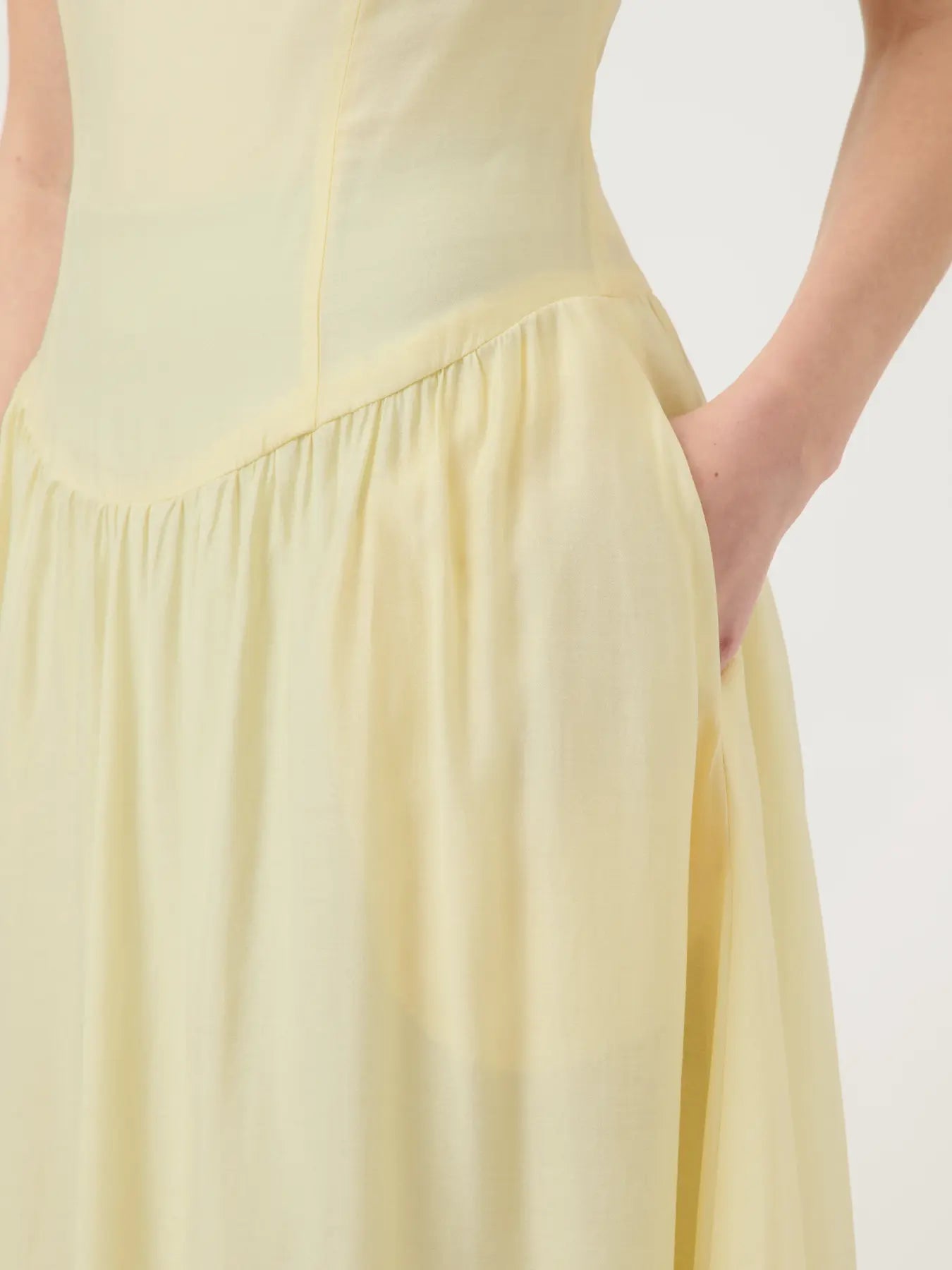 Krissi Bubble Hem Long Dress Yellow
