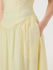 Krissi Bubble Hem Long Dress Yellow