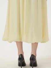 Krissi Bubble Hem Long Dress Yellow