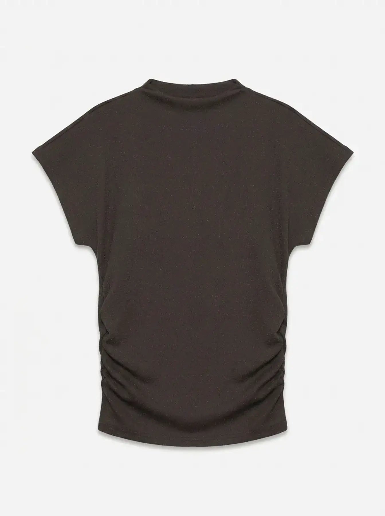 Kanva Cap Sleeve Rouching Top Brown