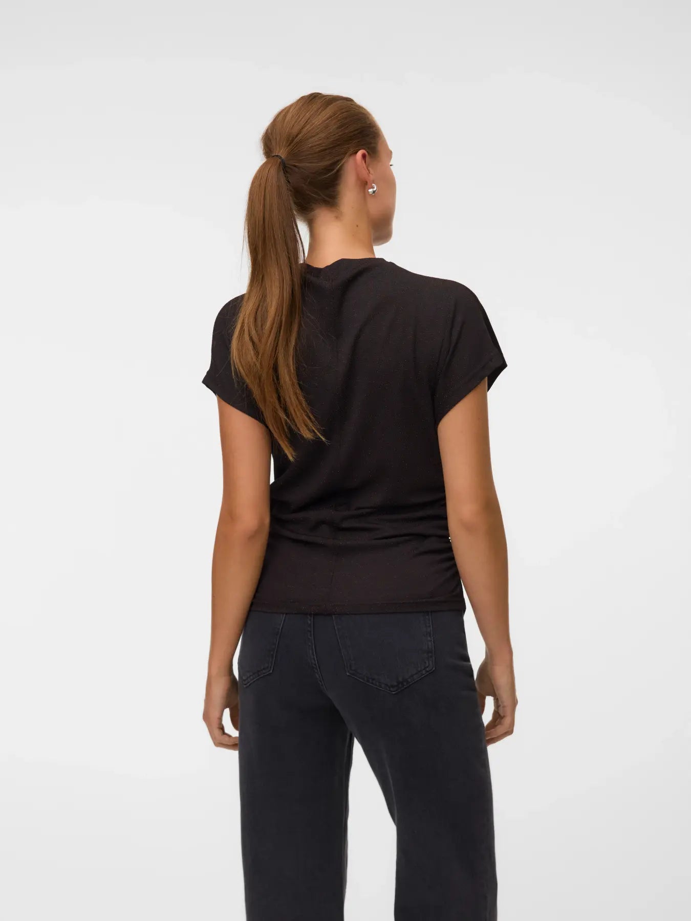 Kanva Cap Sleeve Rouching Top Brown