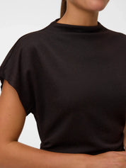 Kanva Cap Sleeve Rouching Top Brown