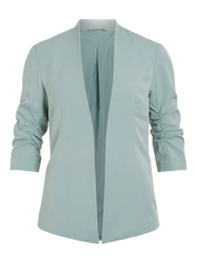 Her Blazer with Ruched Sleeves  Blue