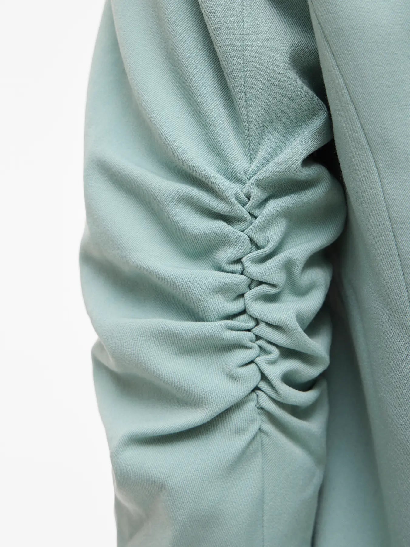 Her Blazer with Ruched Sleeves  Blue