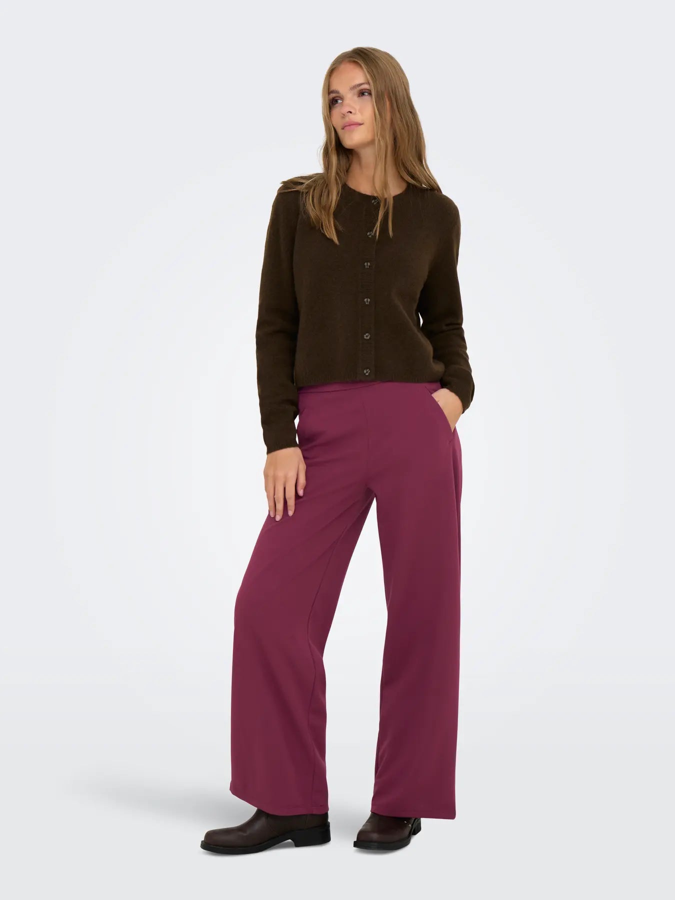 Louisville Wine Wide Leg Trousers