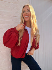 Lily Red Bomber Jacket
