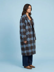 Palma Blue and Brown Check Coat