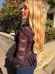 Alyson Lace Maderin Top Plum