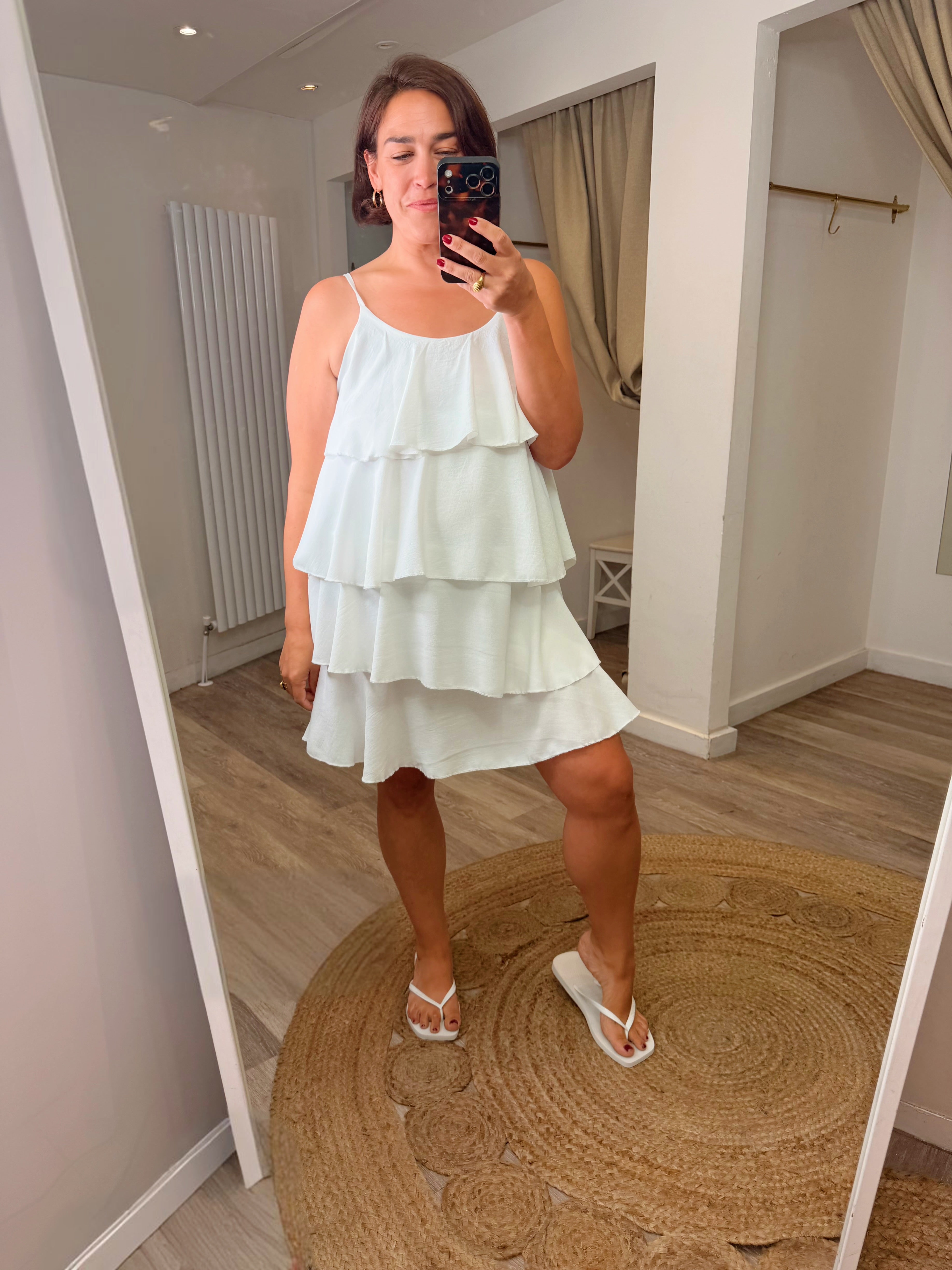Sophie White Ruffle Dress