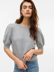 Doffy Grey Short Sleeve Knit