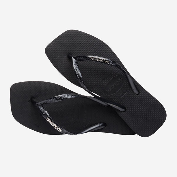 Havaianas Square Logo Metallic Black