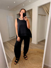 Nina Washed Linen Cargo Barrel Leg Trousers