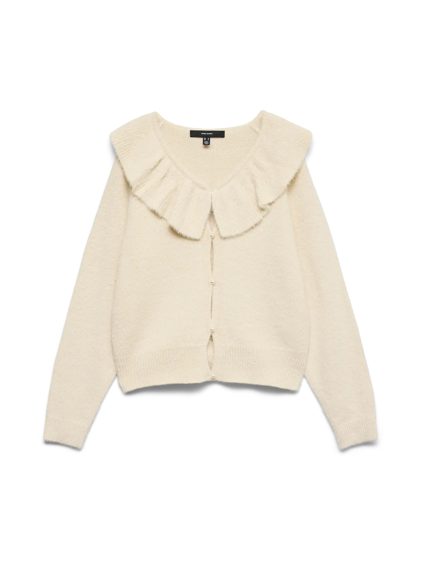 Puff Ruffle Collar Cardigan