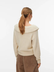 Puff Ruffle Collar Cardigan