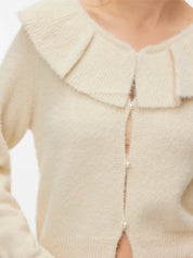 Puff Ruffle Collar Cardigan