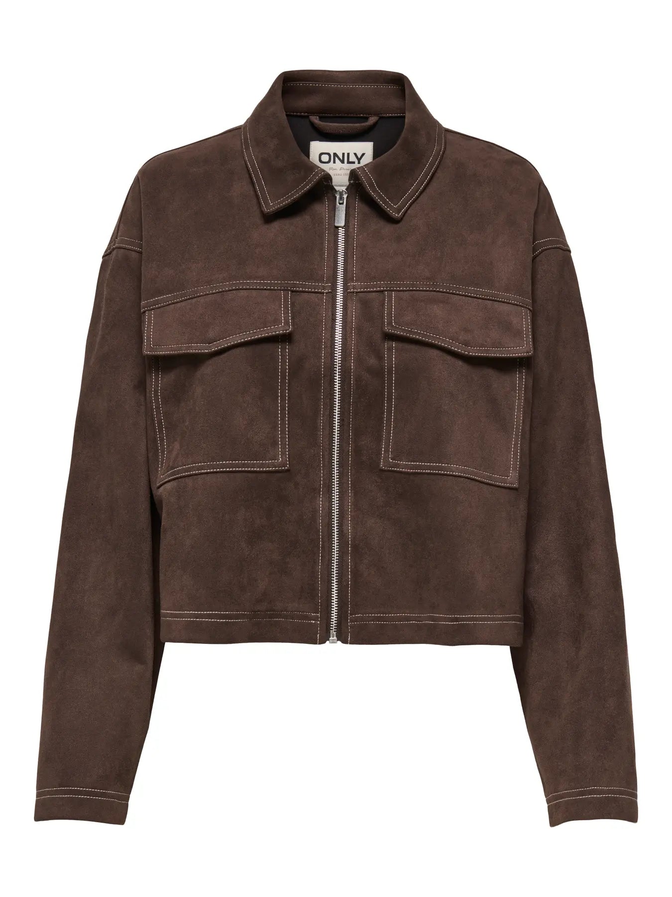 Only Stina Brown Faux Suede Jacket