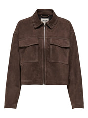 Only Stina Brown Faux Suede Jacket