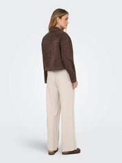 Only Stina Brown Faux Suede Jacket