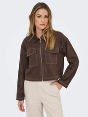 Only Stina Brown Faux Suede Jacket