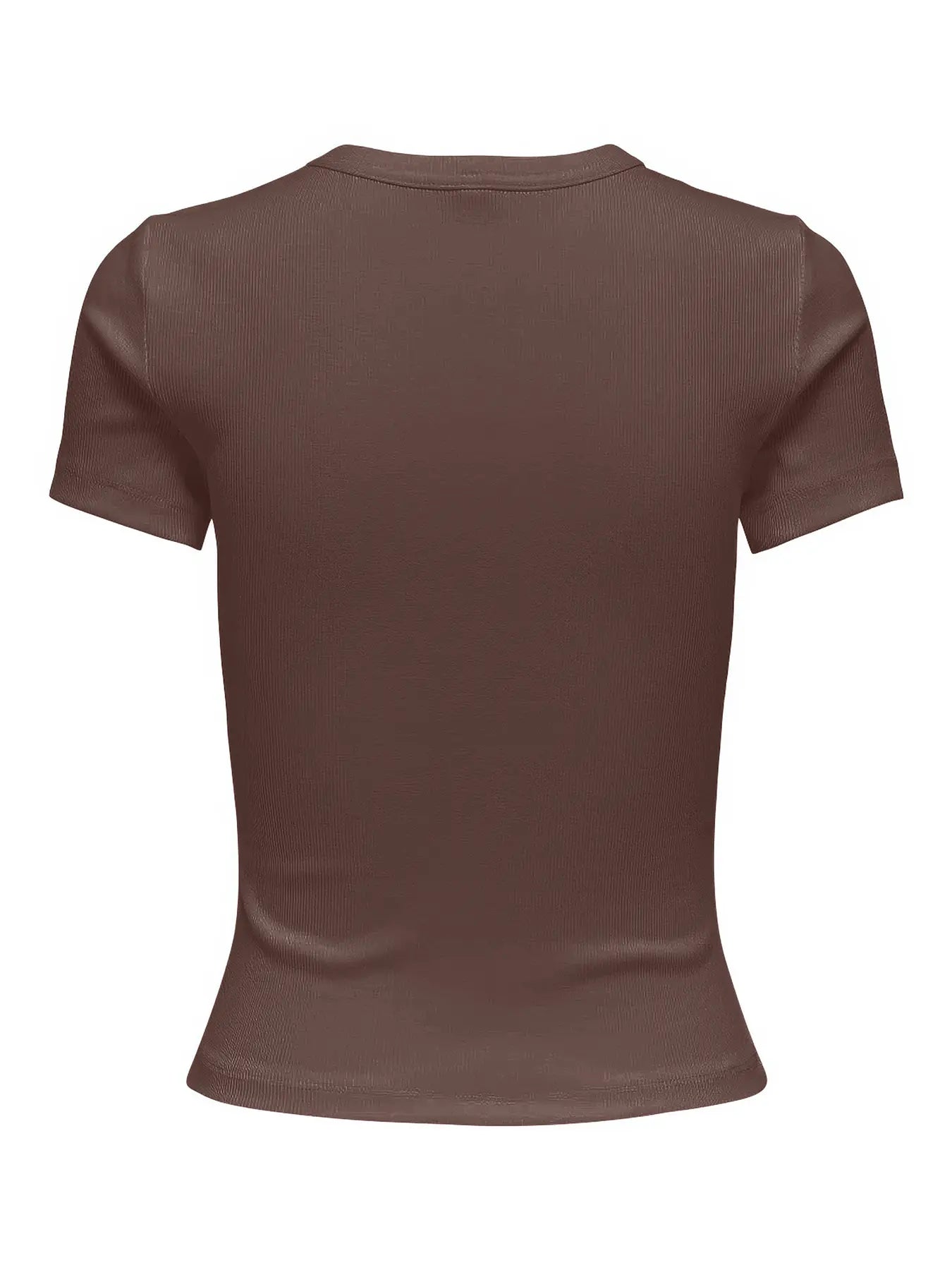 Val Brown Fitted Ribbed T-Shirt
