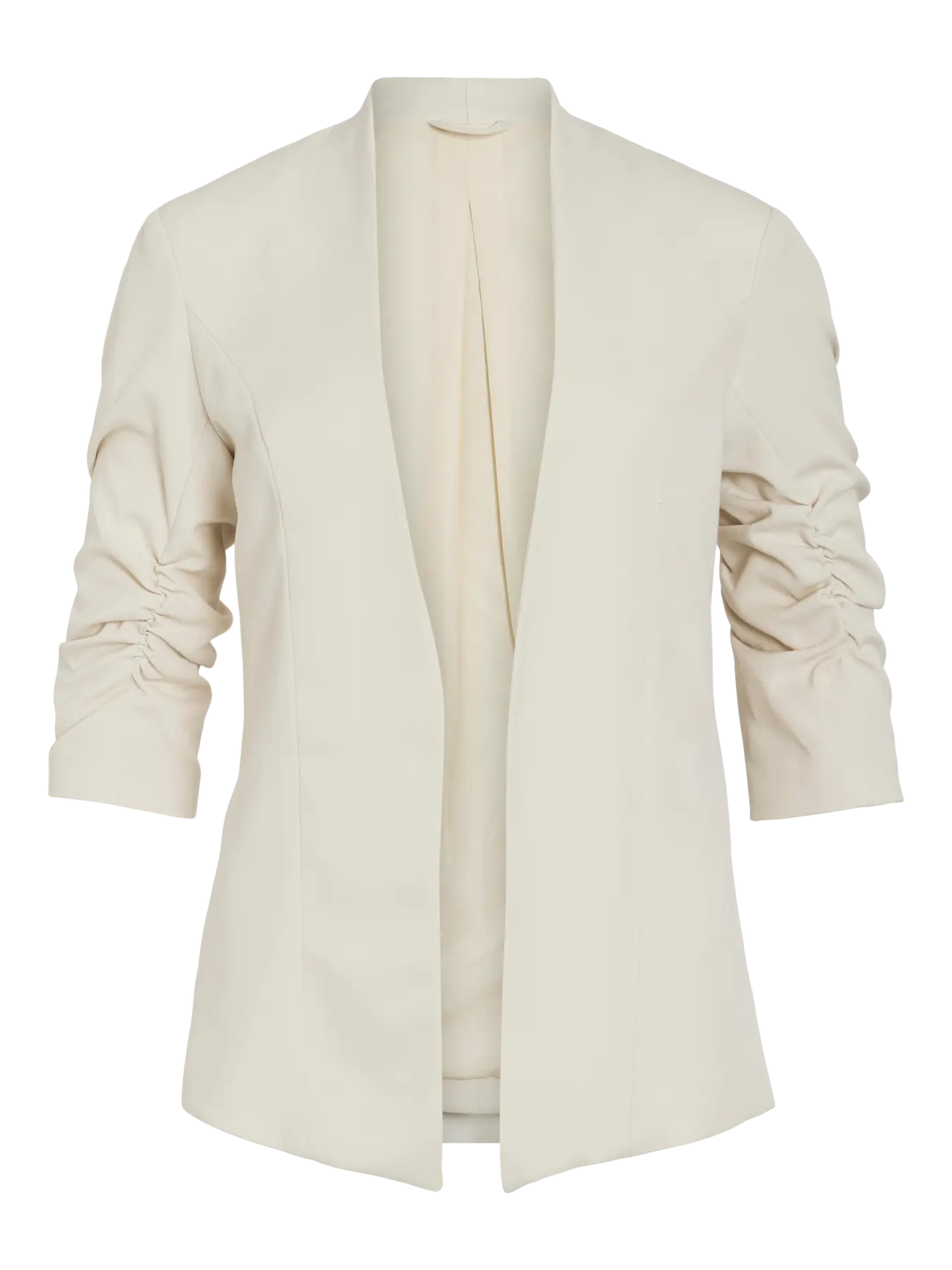 Her Blazer with Ruched Sleeves Cream