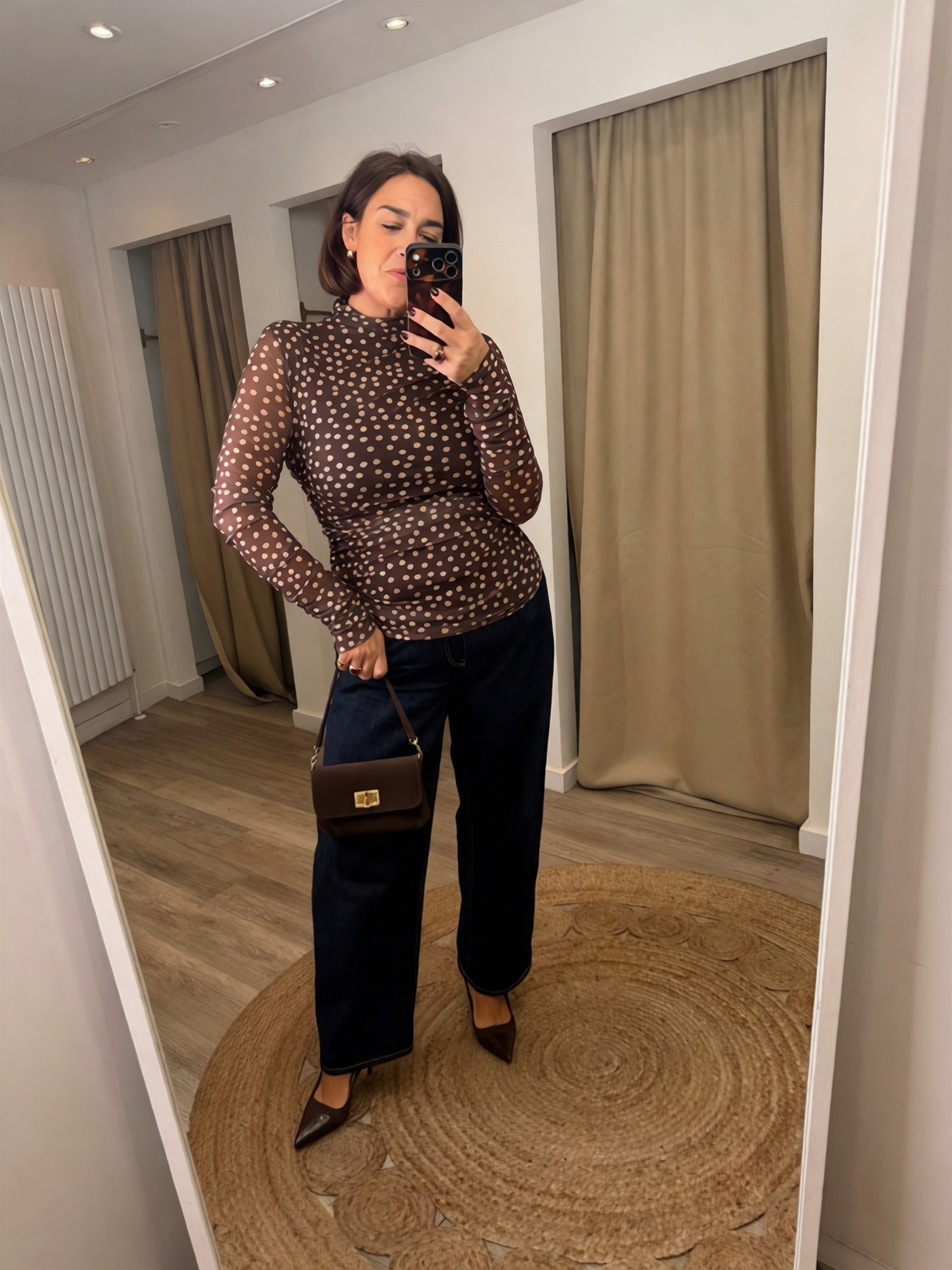 Louise Polka Dot Mesh Top