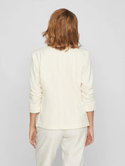 Her Blazer with Ruched Sleeves Cream