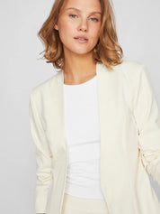 Her Blazer with Ruched Sleeves Cream