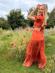 Romii V-neck Tie back Maxi Dress