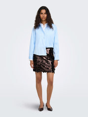 Jadel Brown Sequin Mini Skirt
