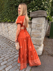 Romii V-neck Tie back Maxi Dress