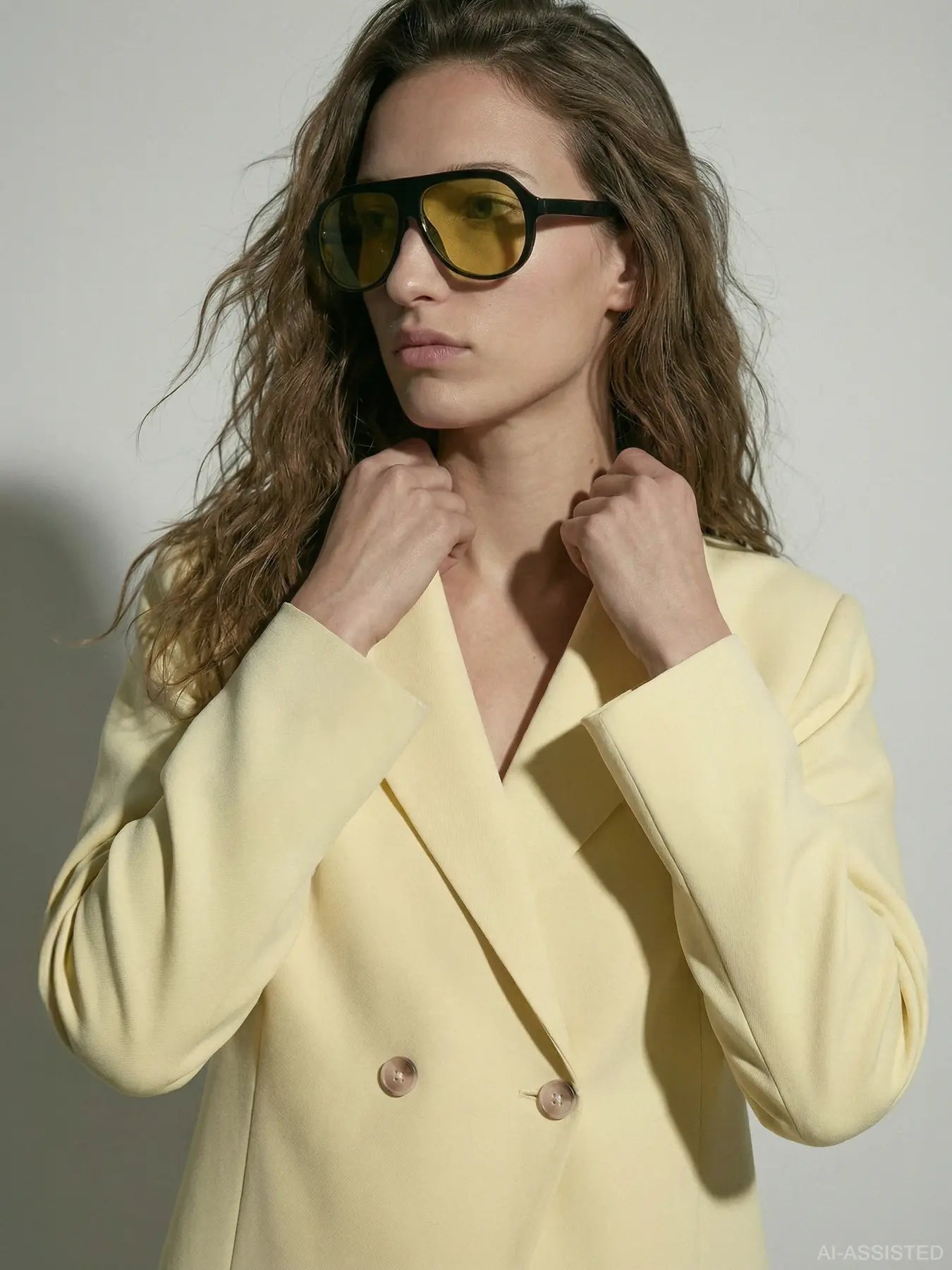 Kamilla Yellow Fitted Blazer