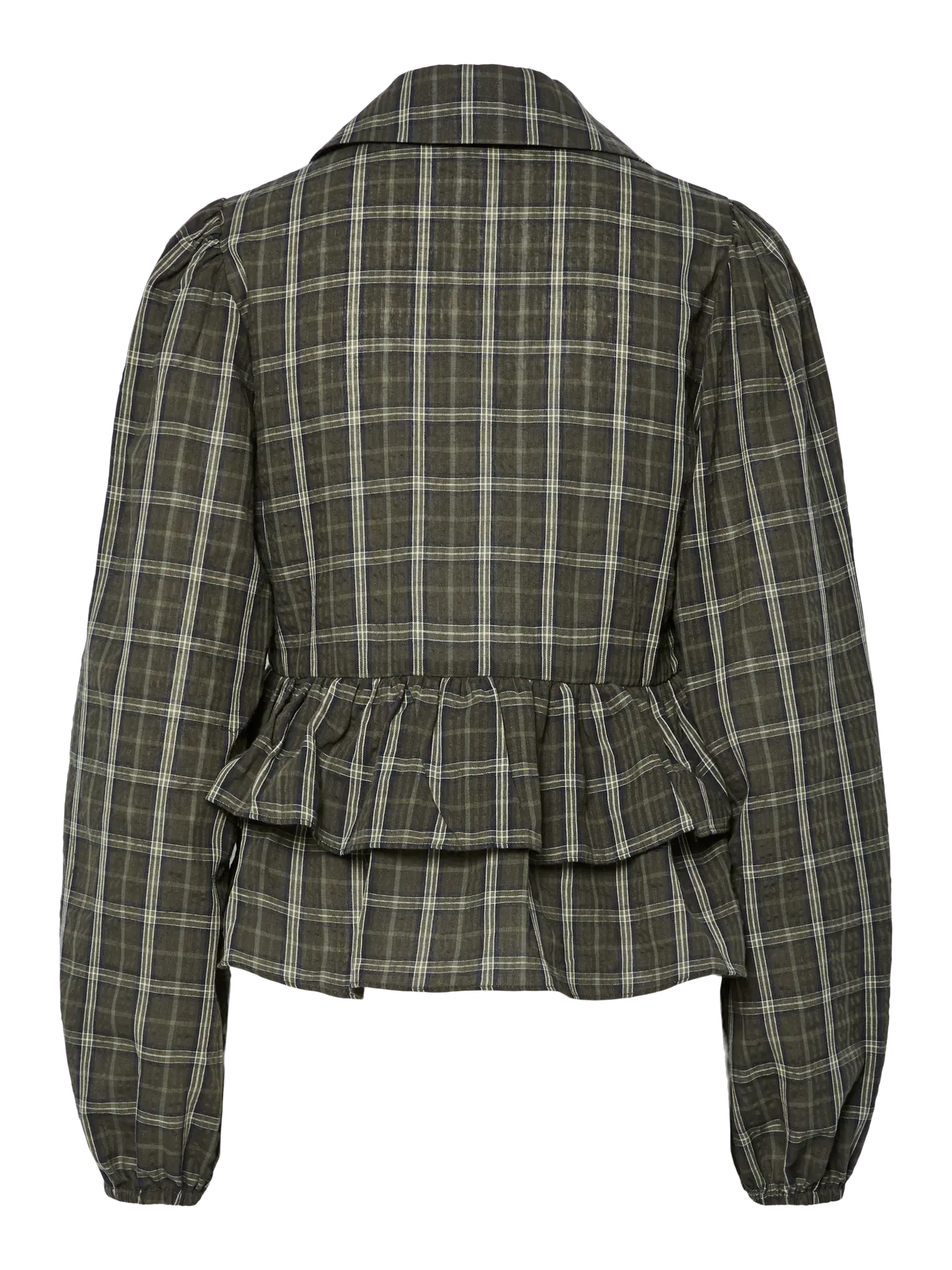 Cinna Green Checked Tie Blouse