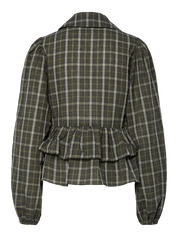 Cinna Green Checked Tie Blouse
