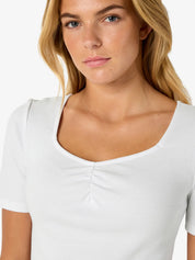 Maya Square Neck White Top