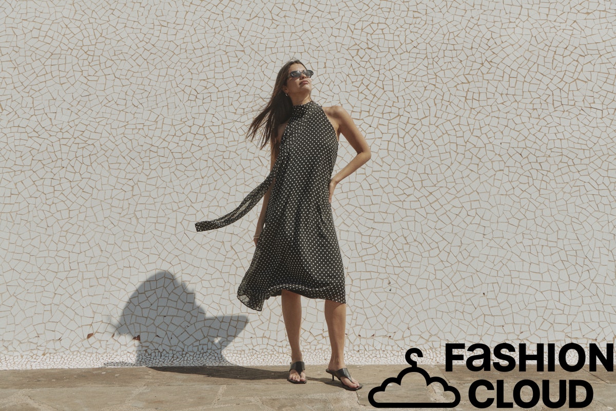 Polka Halterneck Midi Dress