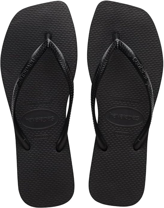 Havaianas Womens Square Flip Flops Black