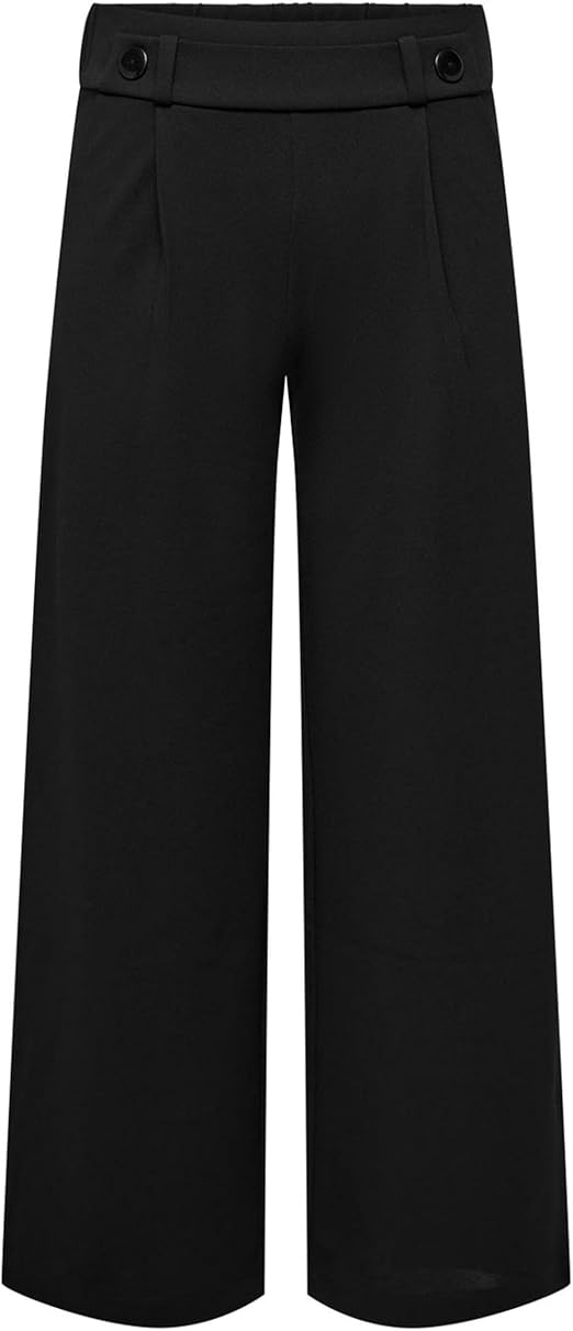 Geggo Button Black Wide Leg Trousers