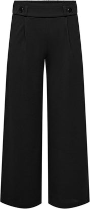 Geggo Button Black Wide Leg Trousers
