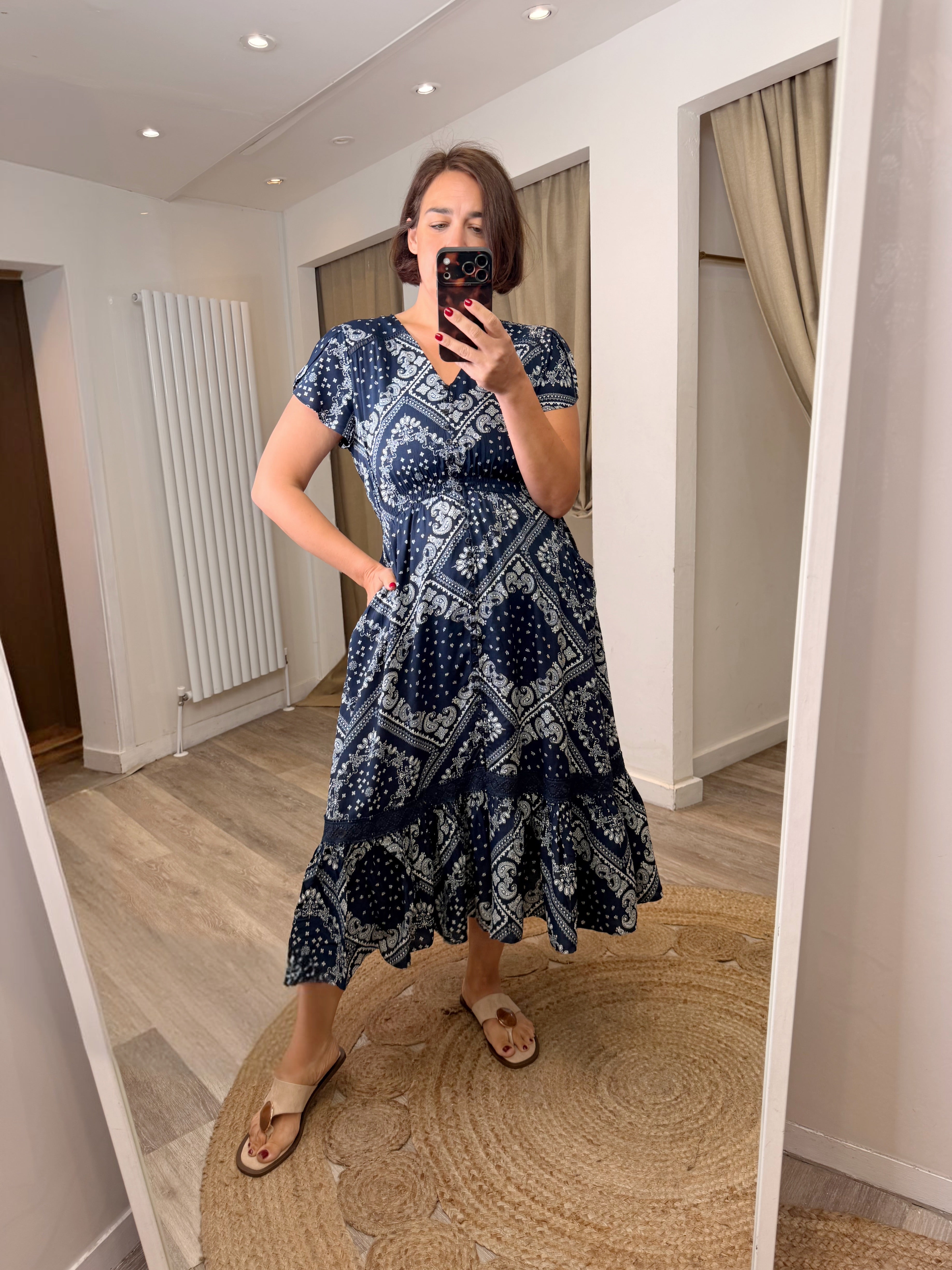 Stella Bandana Print Midi Dress