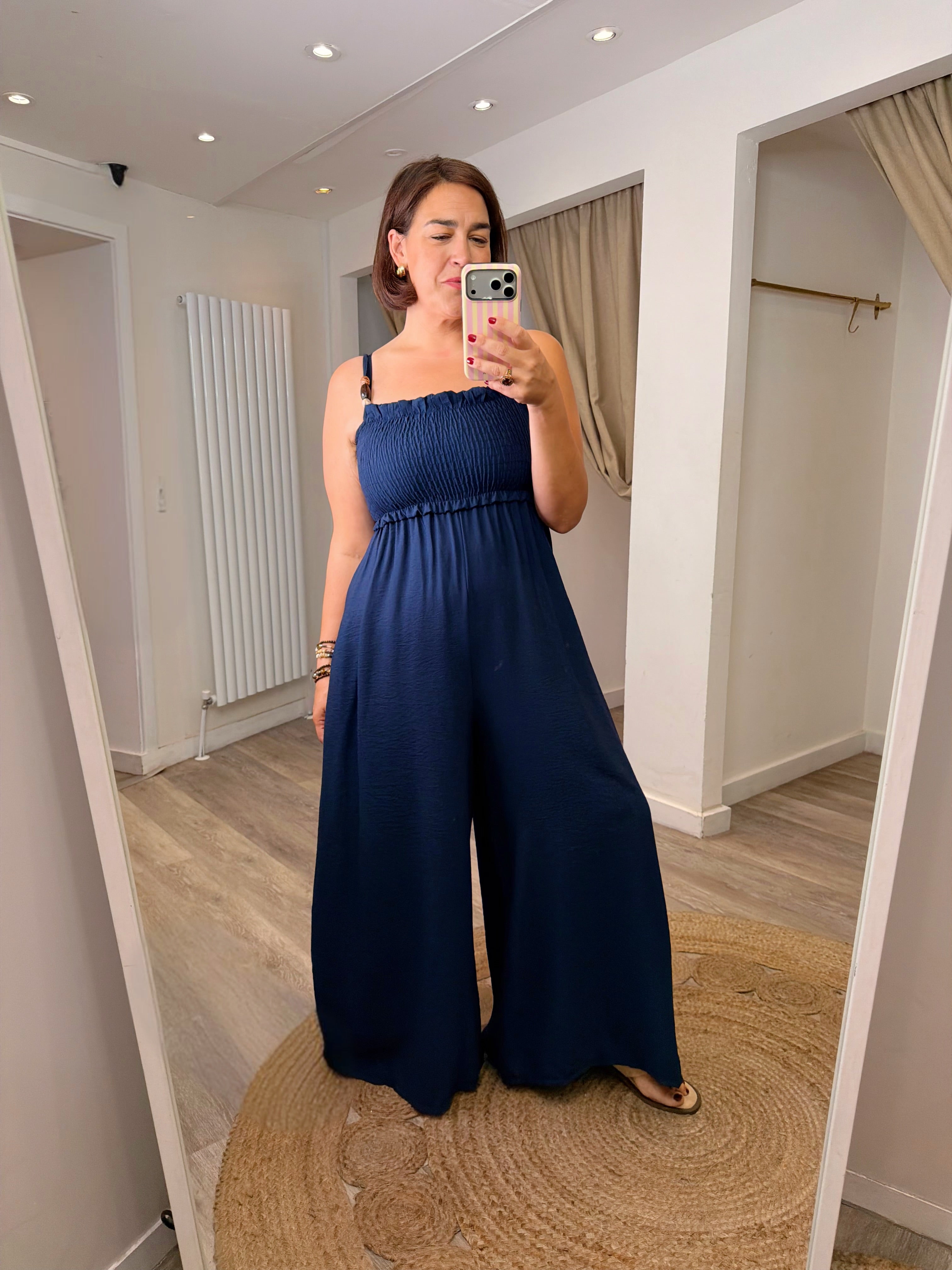 Emma Smock Wide Leg Beaded Jumpsuit