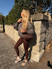 Quilted Brown Hobo Accross the Body Bag