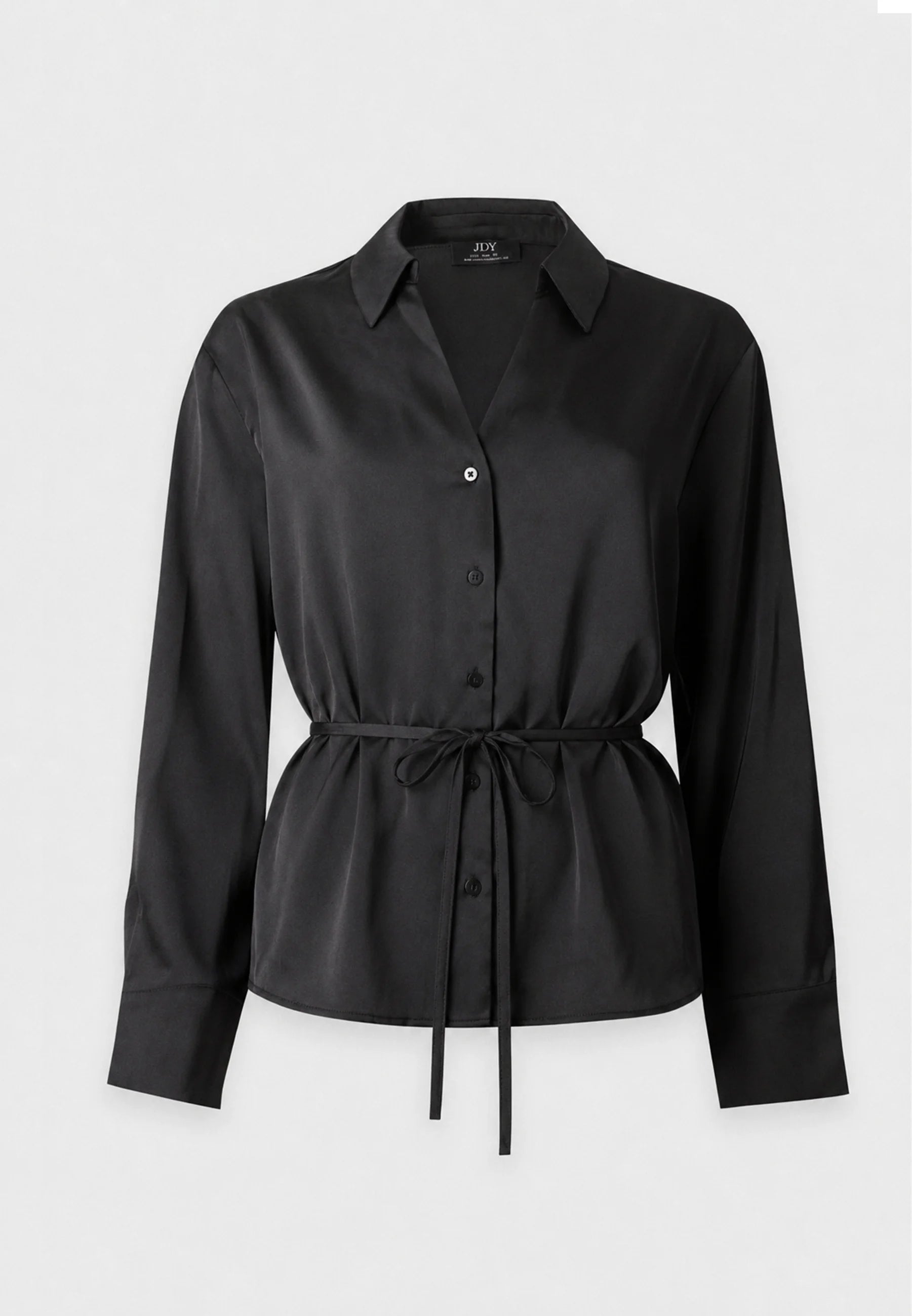 Aria V-neck Waisted Blouse Black