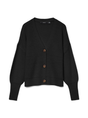 Lea Black V-neck Cuff Cardigan