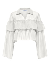 Suzzi White Frill Blouse Top