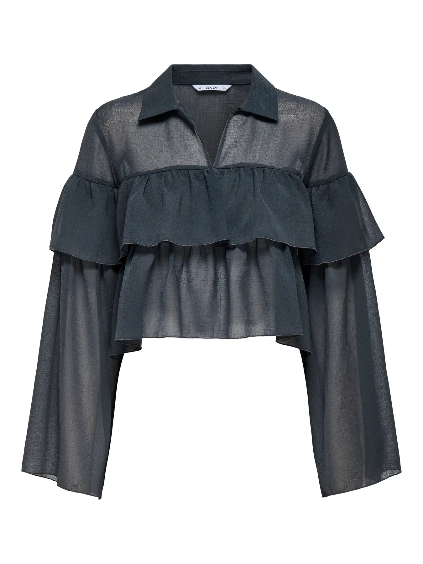 Suzzi Black Frill Blouse Top