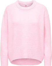 Alivia High Low O-neck Knit Pink